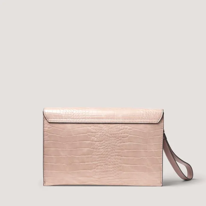 Fiorelli Ophelia Envelope Pouch Dusky Pink Croc Backpacks Occasion Bags