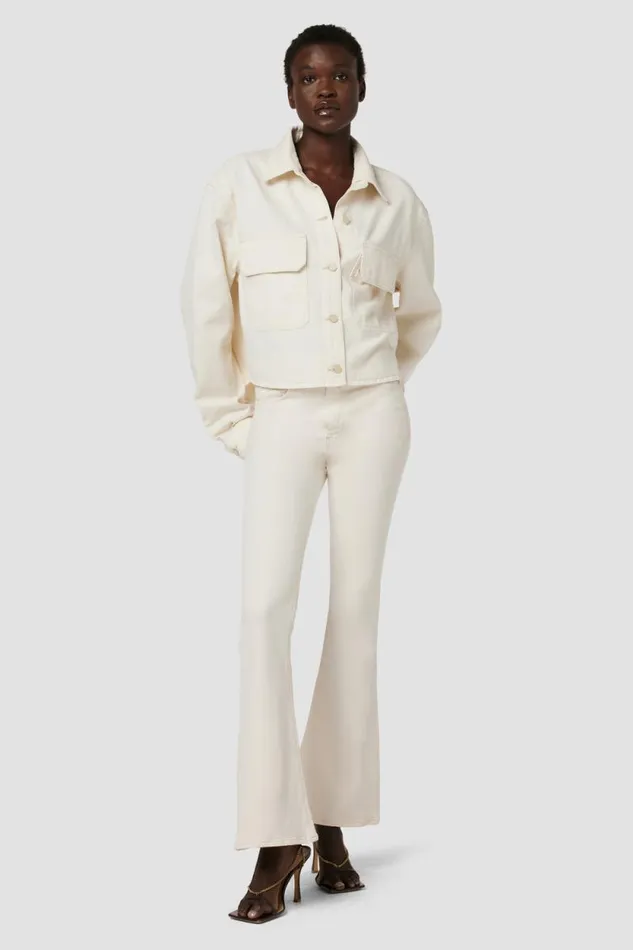 Flare Women Hudson Jeans Holly HighRise Flare Barefoot Jean Egret