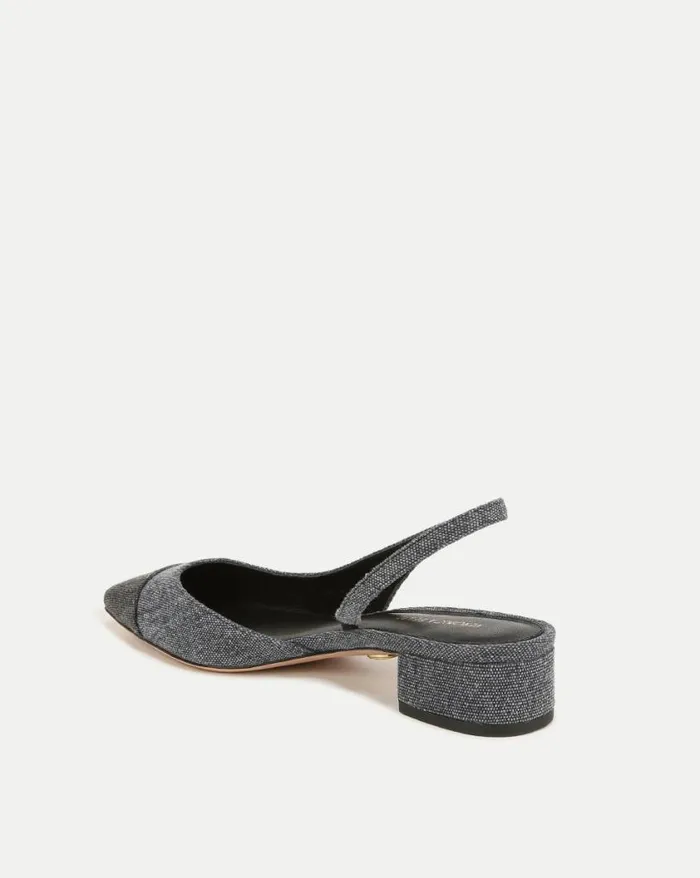 Flats and Loafers Shop Veronica Beard Cecile Denim CapToe Slingback Blueblack