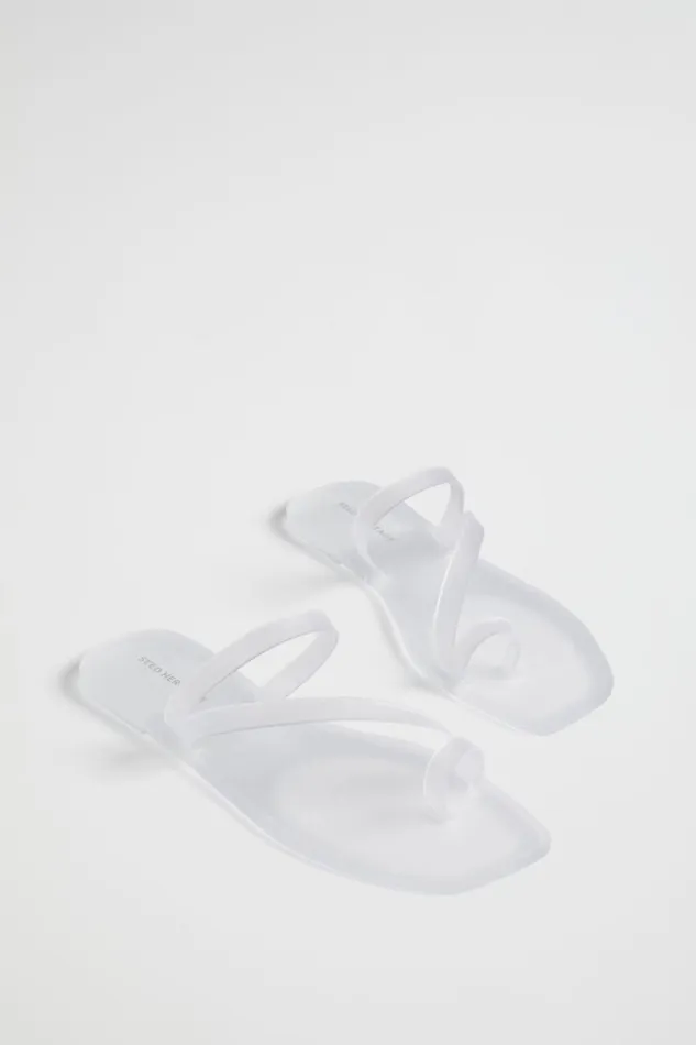 Flats Woman Seed Heritage Asymmetric Jelly Slide Clear