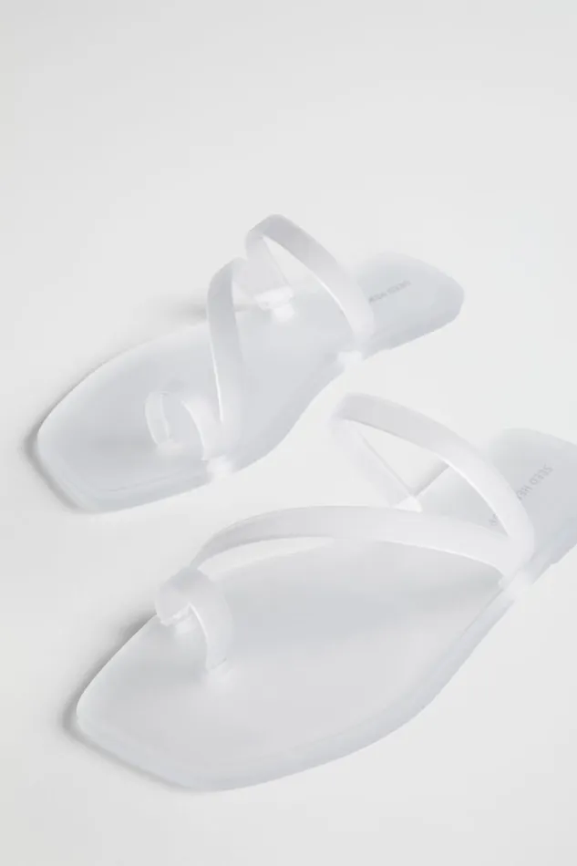 Flats Woman Seed Heritage Asymmetric Jelly Slide Clear