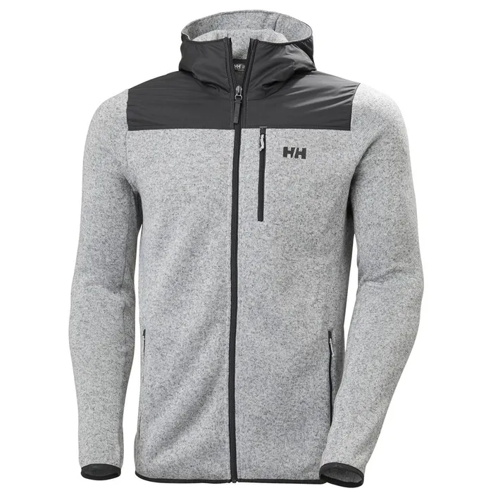 Fleece Men Helly Hansen VARDE HOODED FLEECE JACKET 853 Grey Fog