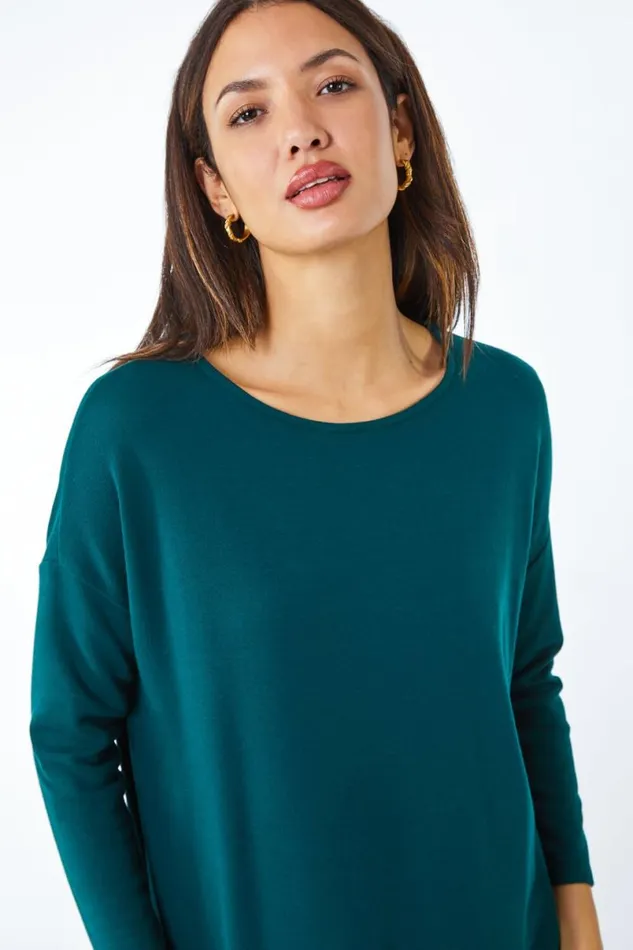 Forest Oversized Tunic Pocket Dress Women Roman Dresses
