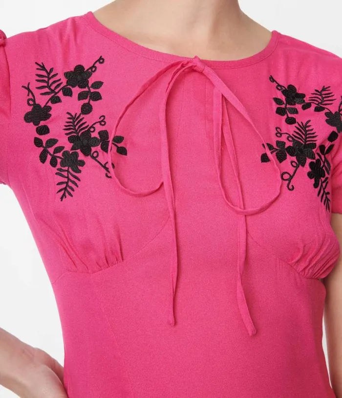 Fuchsia Ava Swing Dress Dresses Unique Vintage Swing