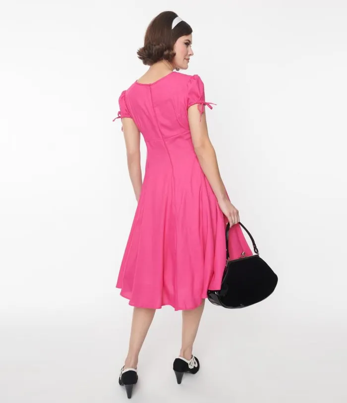 Fuchsia Ava Swing Dress Dresses Unique Vintage Swing