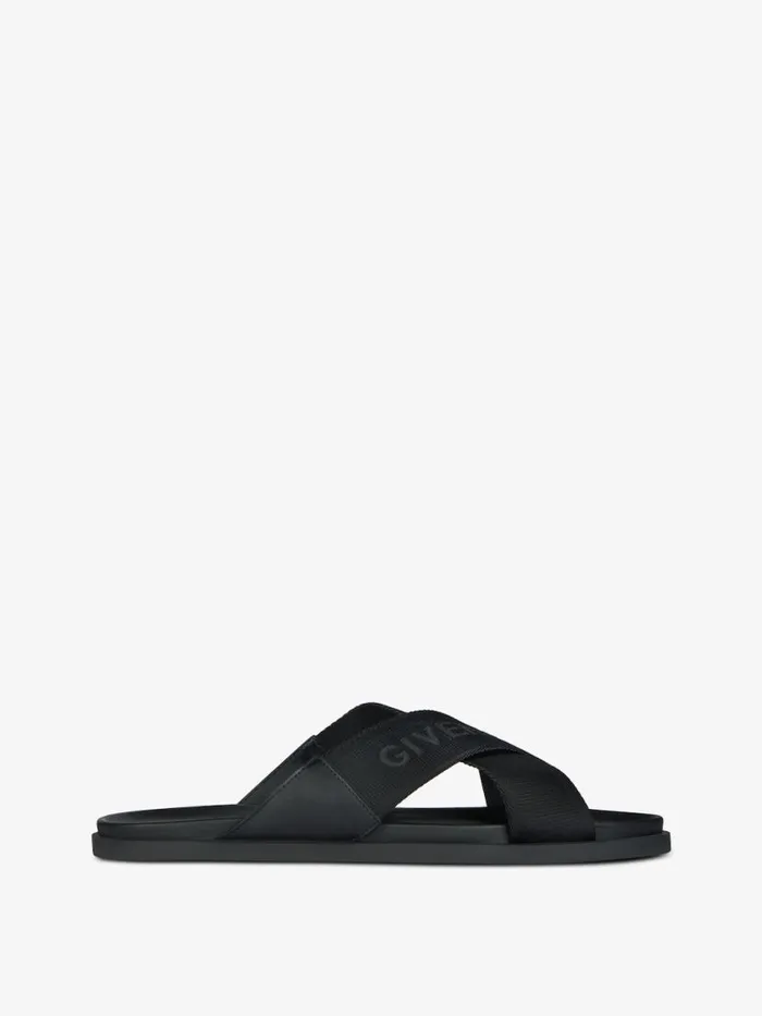 G Plage Sandals With Crossed Straps In Webbing Black Men Givenchy Slides and Sandals