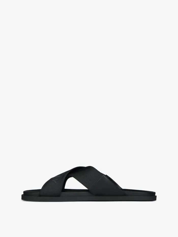 G Plage Sandals With Crossed Straps In Webbing Black Men Givenchy Slides and Sandals