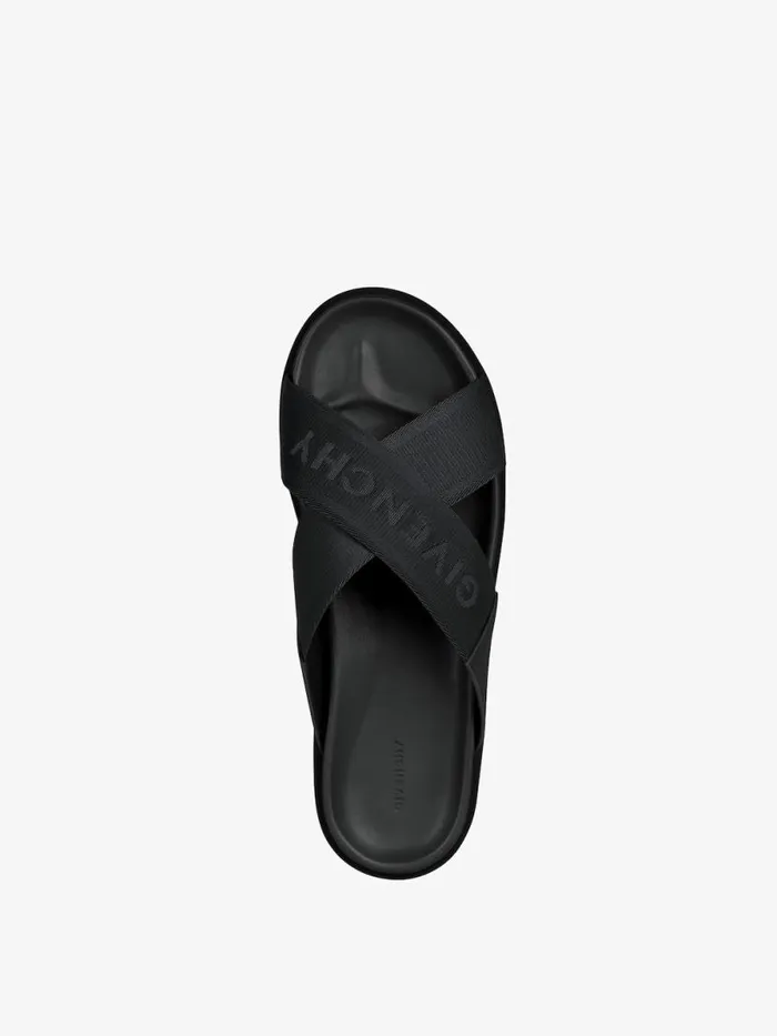 G Plage Sandals With Crossed Straps In Webbing Black Men Givenchy Slides and Sandals