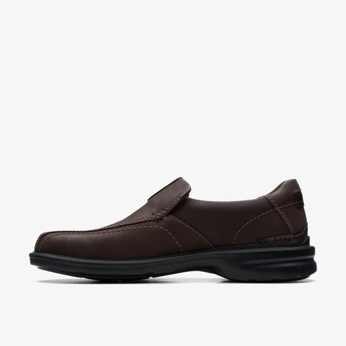 Gessler Step Dark Brown Leather Men Clarks Casual Dress Shoes
