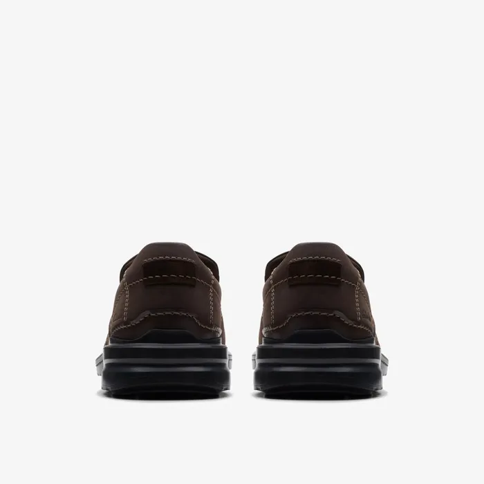 Gessler Step Dark Brown Leather Men Clarks Casual Dress Shoes