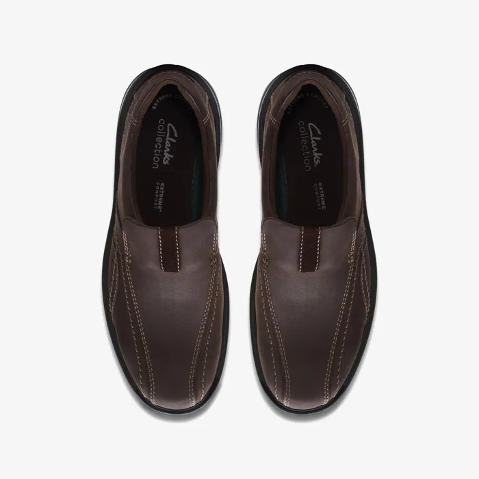 Gessler Step Dark Brown Leather Men Clarks Casual Dress Shoes