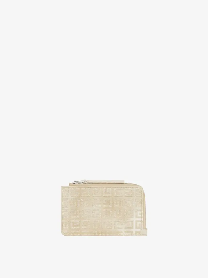 Giv Cut Zipped Cardholder In 4g Lurex And Leather Dusty Golden Women Givenchy Wallets and Card Holders Giv Cut Zipped Cardholder In 4g Lurex And Leather Dusty Golden Women Givenchy Wallets and Card Holders
