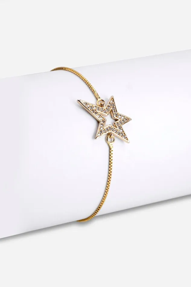 Gold Adjustable Star Friendship Bracelet Women Roman Jewellery