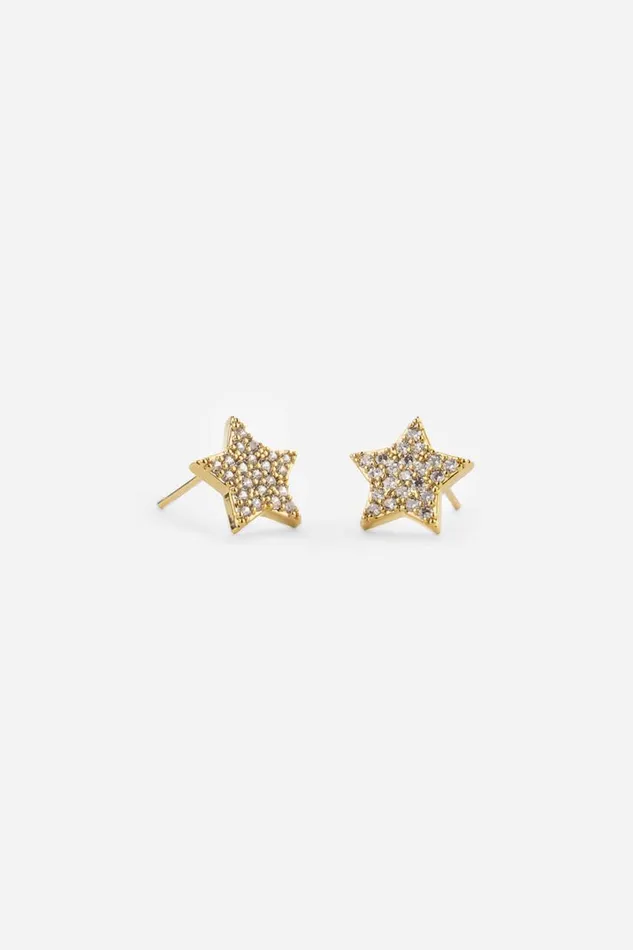Gold Stainless Steel Plated Star Earrings Women Roman Jewellery