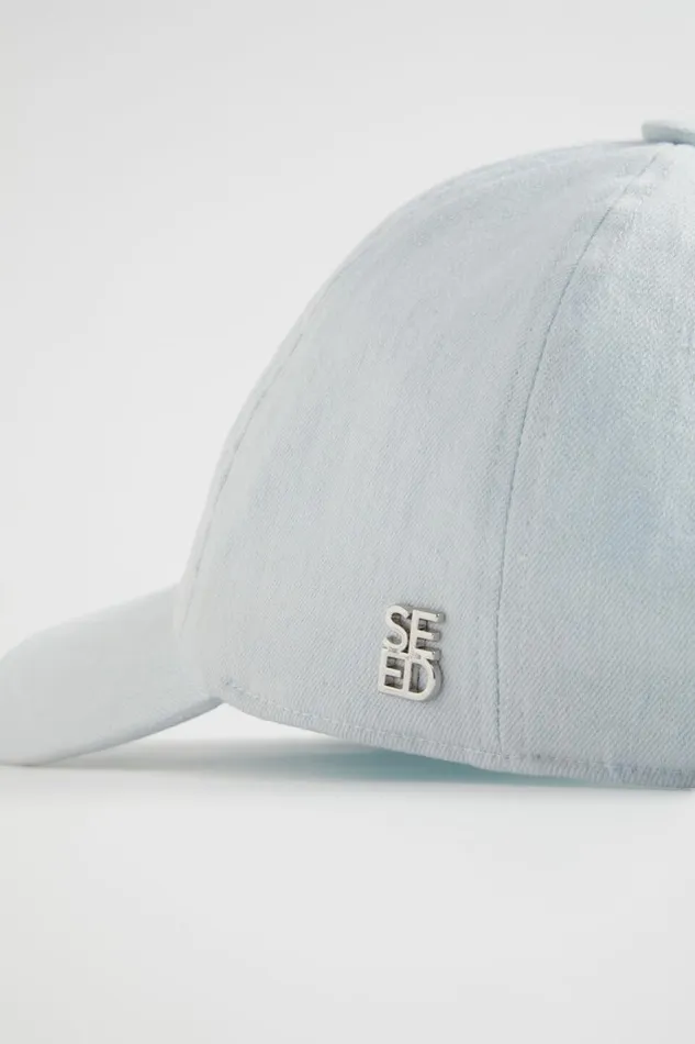Hats and Gloves Woman Seed Heritage Logo Detail Cap Denim
