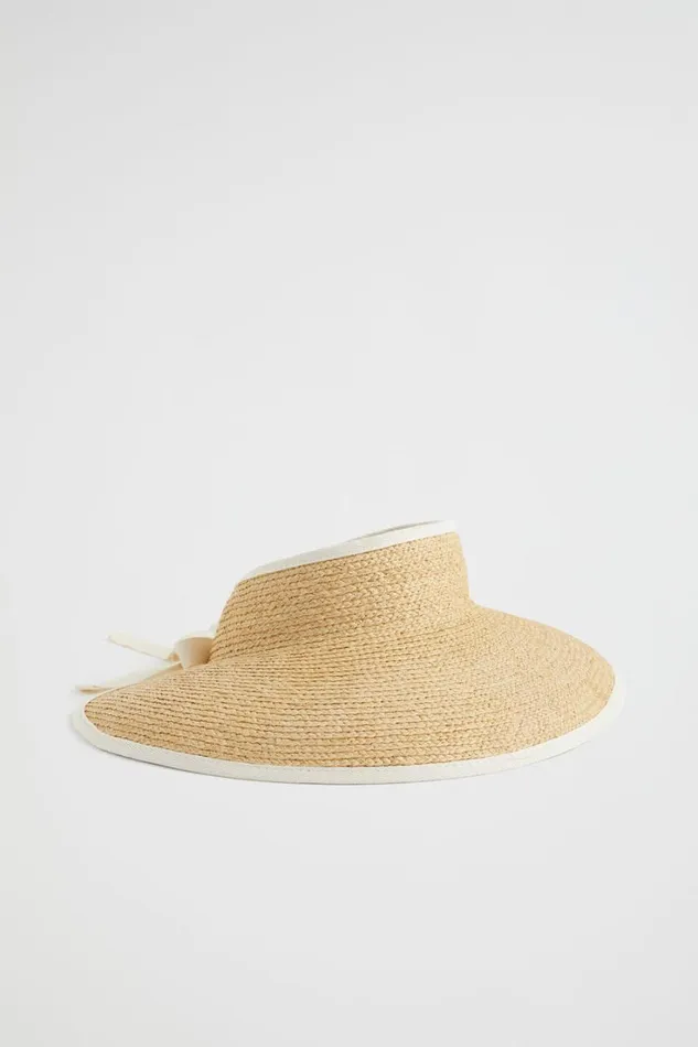 Hats and Gloves Woman Seed Heritage Raffia Visor Natural
