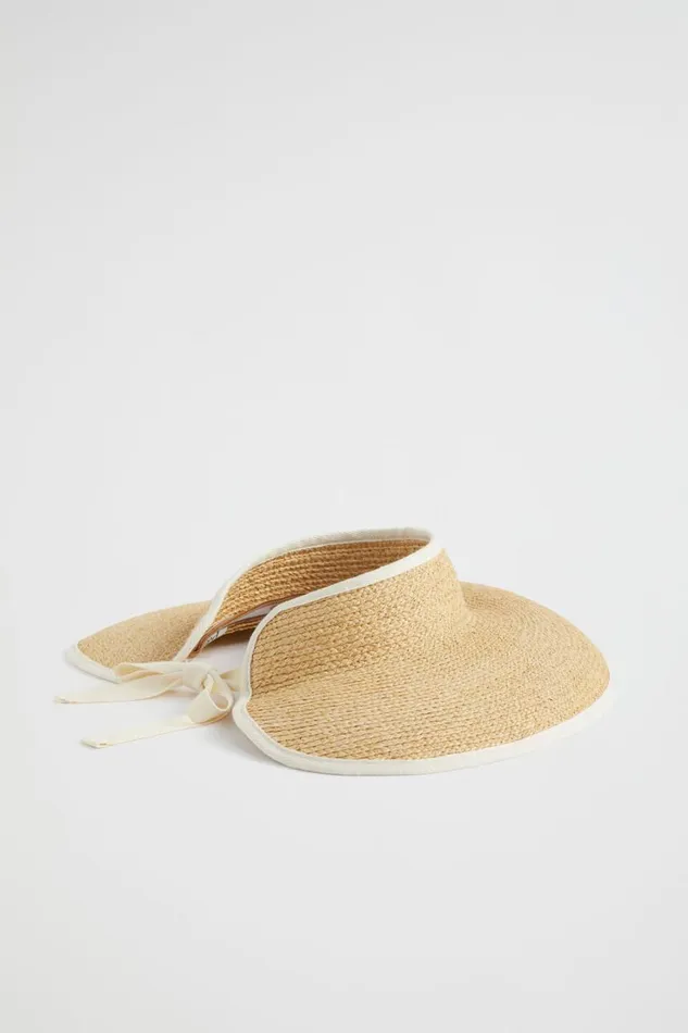 Hats and Gloves Woman Seed Heritage Raffia Visor Natural