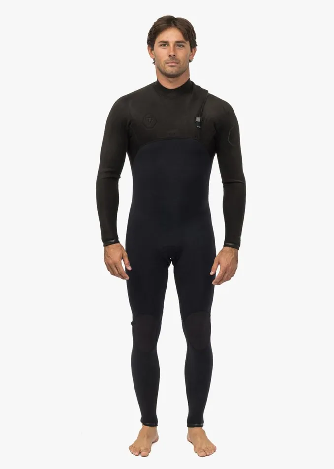High Seas II 43 Full Chest Zip Wetsuit Stealth Men Vissla Wetsuits