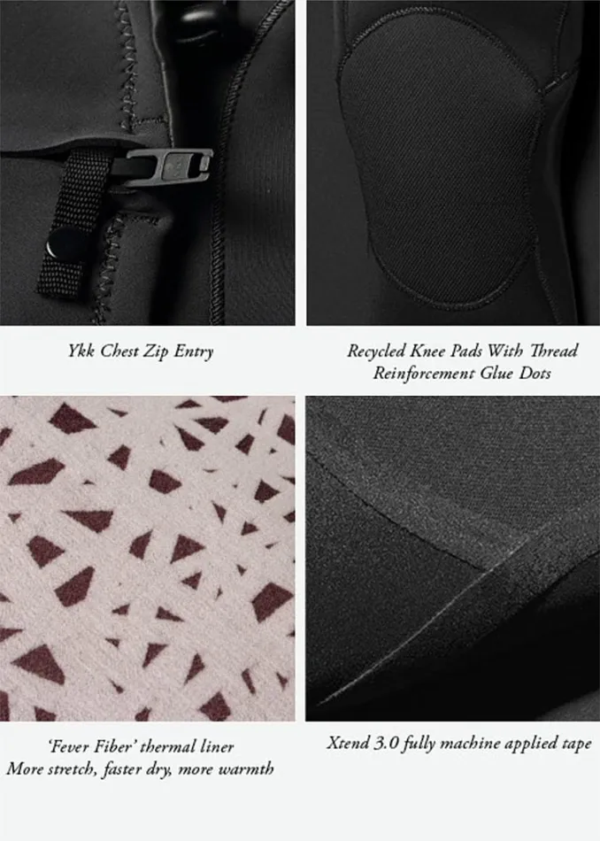 High Seas II 43 Full Chest Zip Wetsuit Stealth Men Vissla Wetsuits