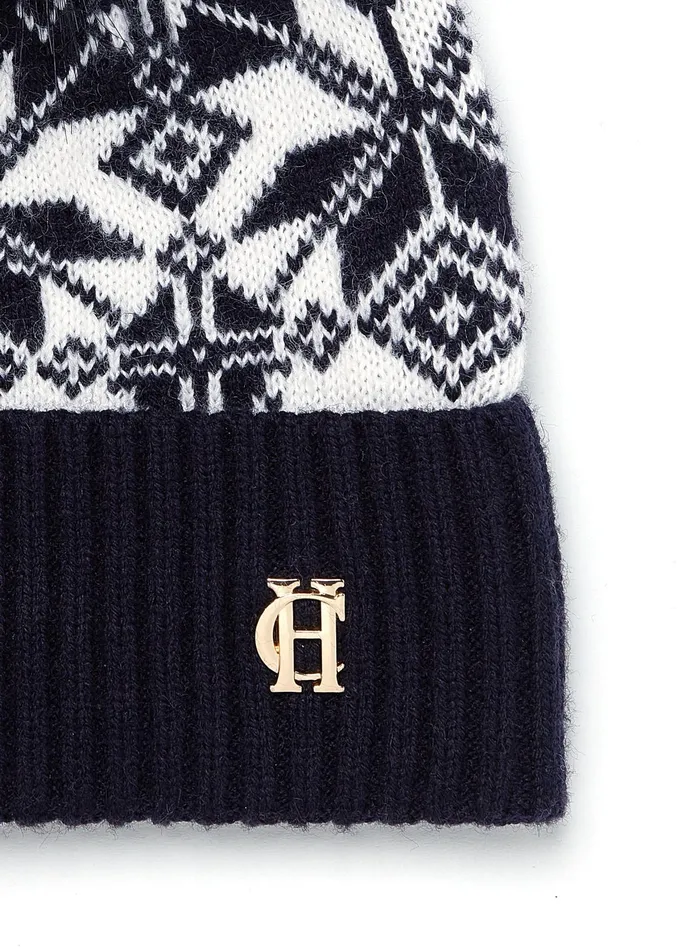 Holland Cooper Beatrice Bobble Hat Ink Navy Women Headwear