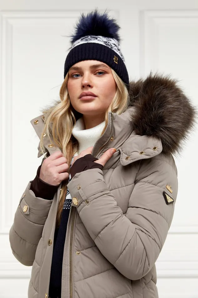 Holland Cooper Beatrice Bobble Hat Ink Navy Women Headwear