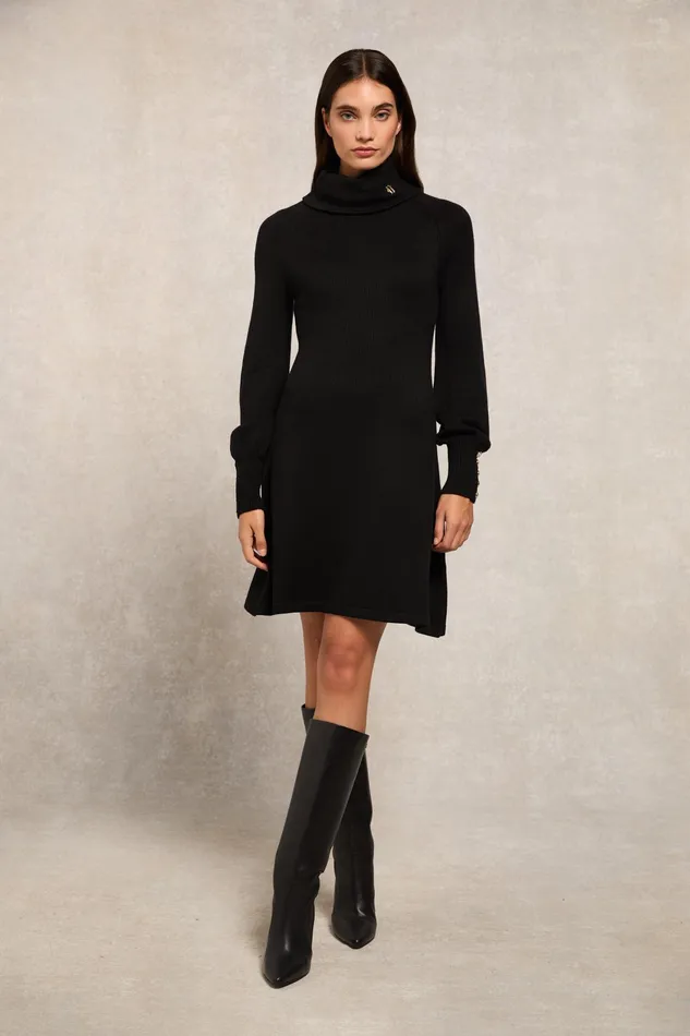Holland Cooper Chamonix Fit and Flare Dress Black Women Dresses