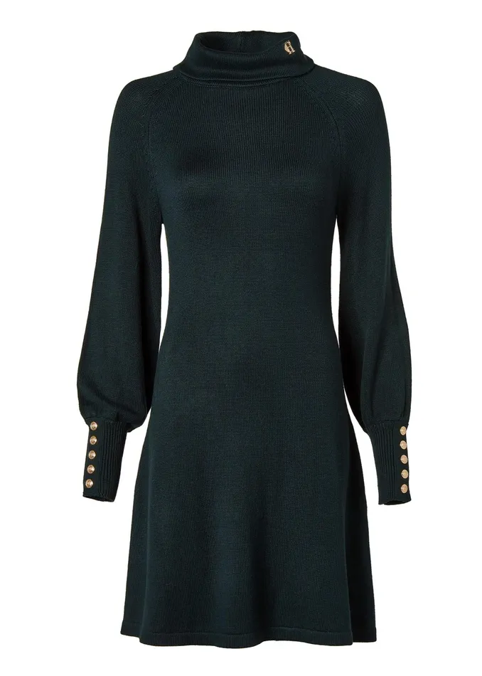 Holland Cooper Chamonix Fit and Flare Dress Deep Emerald Women Dresses Holland Cooper Chamonix Fit and Flare Dress Deep Emerald Women Dresses