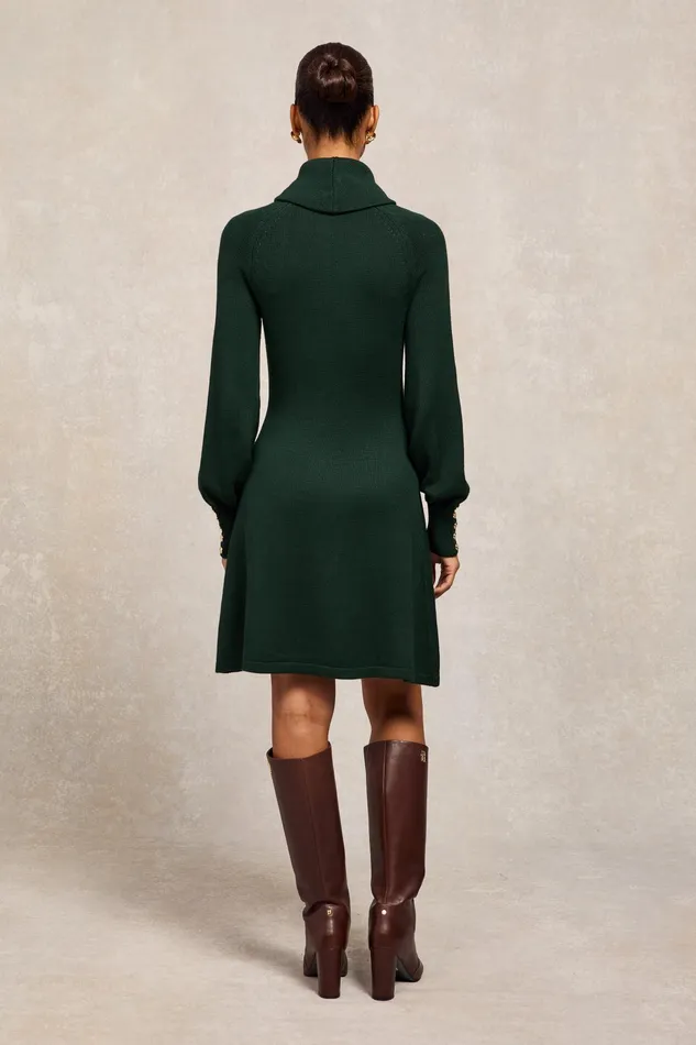 Holland Cooper Chamonix Fit and Flare Dress Deep Emerald Women Dresses Holland Cooper Chamonix Fit and Flare Dress Deep Emerald Women Dresses