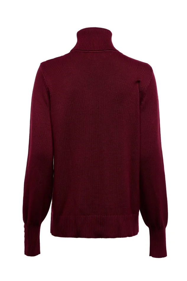 Holland Cooper Chamonix Roll Neck Knit Wine Women Knitwear