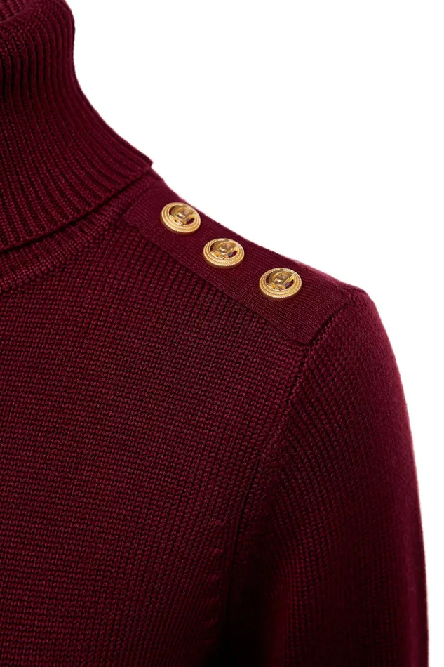 Holland Cooper Chamonix Roll Neck Knit Wine Women Knitwear