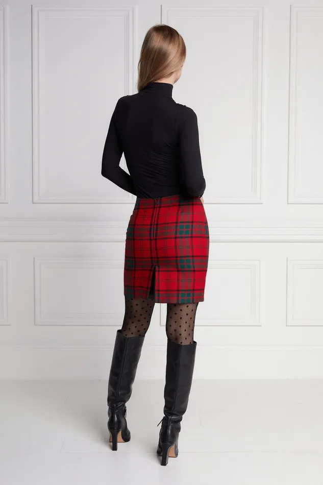 Holland Cooper Chelsea Skirt Red Tartan Women Tailoring