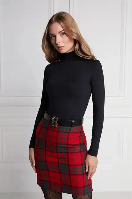Holland Cooper Chelsea Skirt Red Tartan Women Tailoring