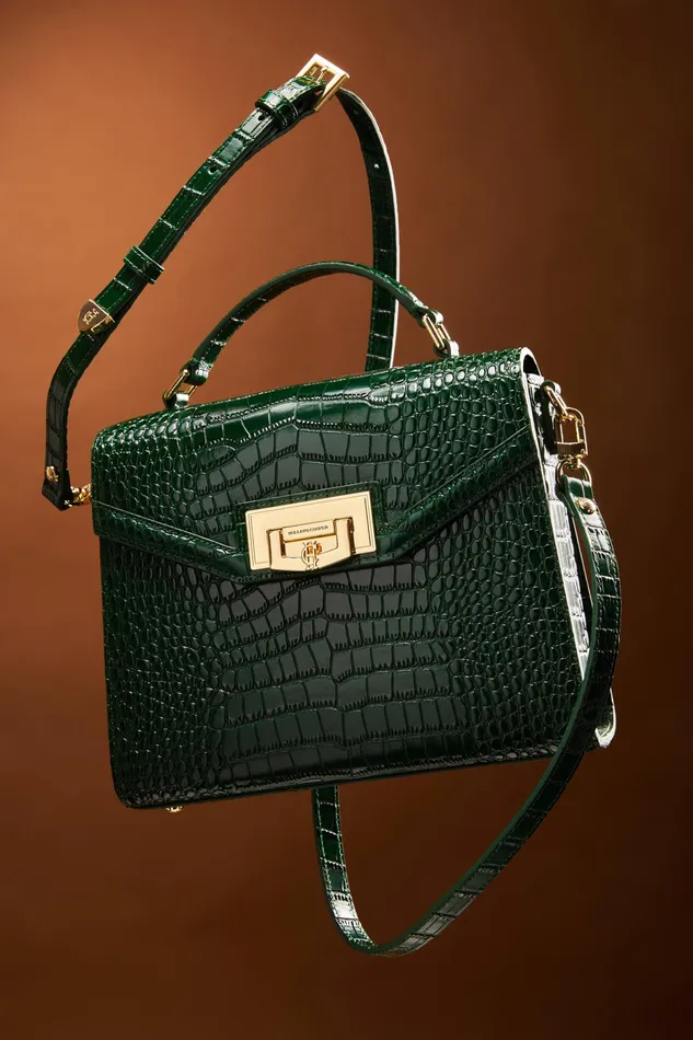 Holland Cooper Cheltenham Bag Emerald Croc Women Bags