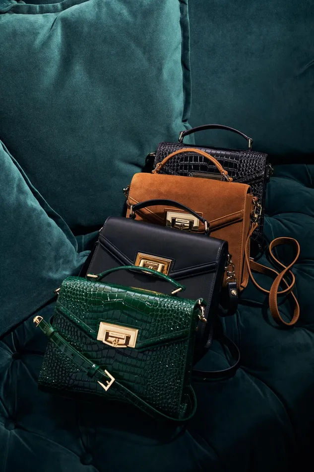 Holland Cooper Cheltenham Bag Emerald Croc Women Bags