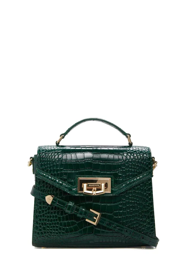 Holland Cooper Cheltenham Bag Emerald Croc Women Bags