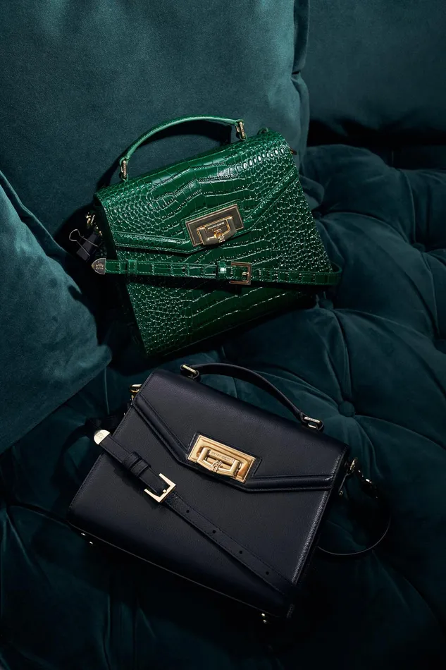 Holland Cooper Cheltenham Bag Emerald Croc Women Bags