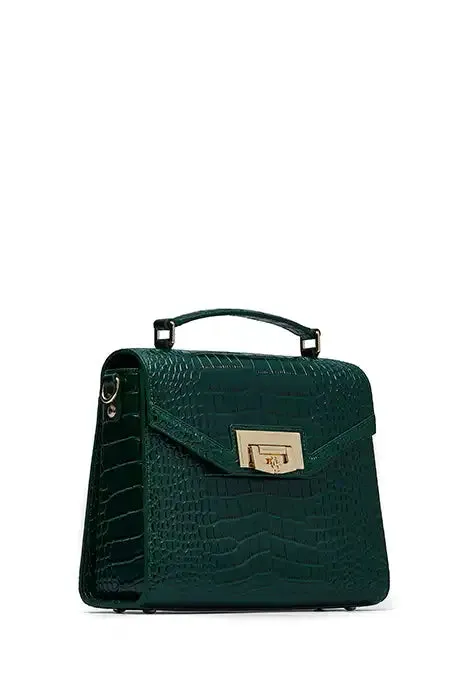 Holland Cooper Cheltenham Bag Emerald Croc Women Bags