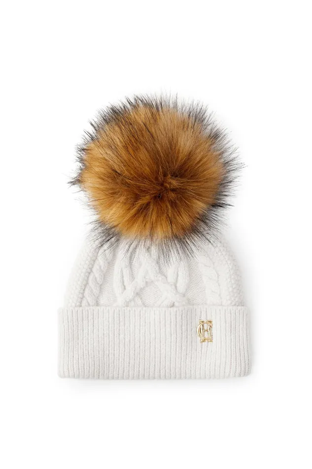 Holland Cooper Cortina Bobble Hat Oatmeal Women Hats and Headbands