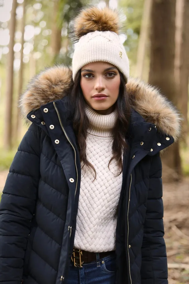 Holland Cooper Cortina Bobble Hat Oatmeal Women Hats and Headbands Holland Cooper Cortina Bobble Hat Oatmeal Women Hats and Headbands
