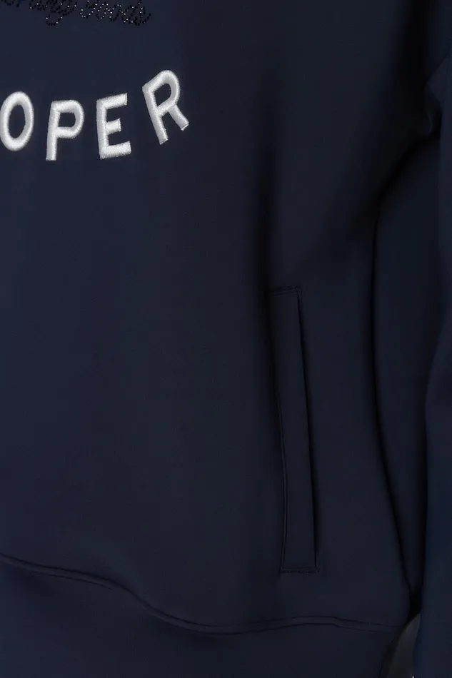 Holland Cooper Crystal Crew Neck Sweat Ink Navy Women Hoodies and Sweatshirts