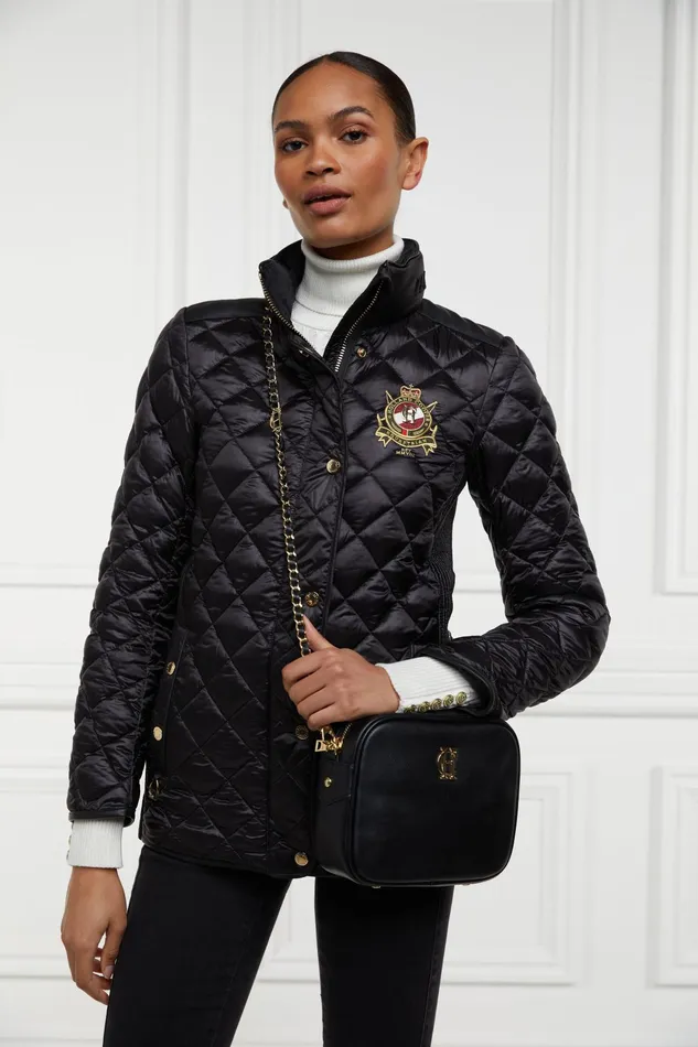 Holland Cooper Diamond Quilt Classic Jacket Black Women Jackets