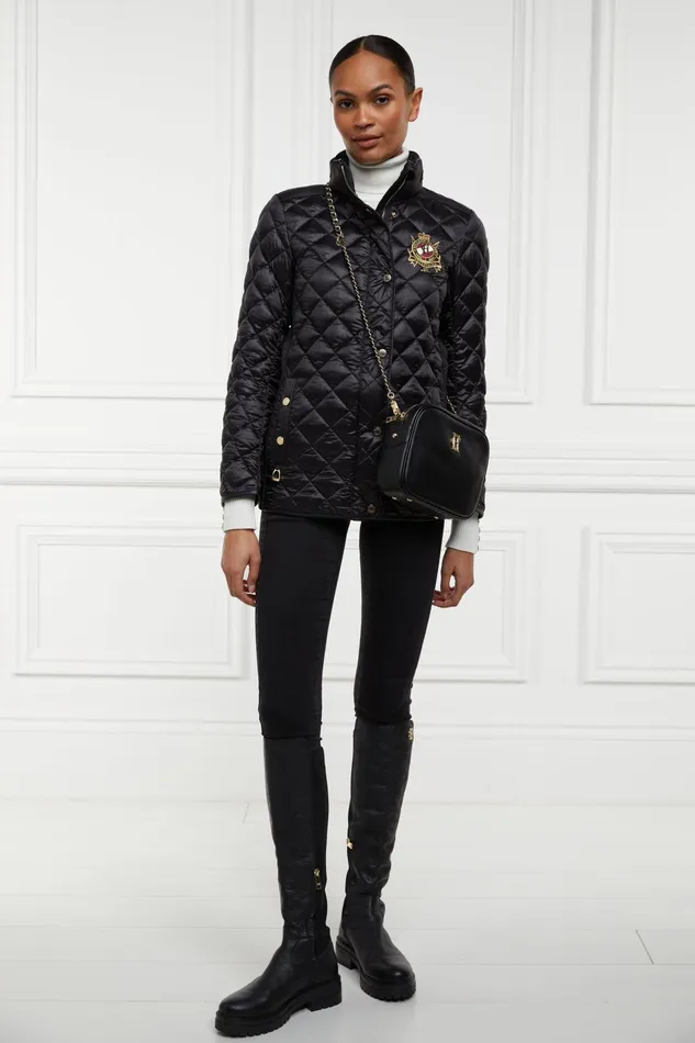 Holland Cooper Diamond Quilt Classic Jacket Black Women Jackets Holland Cooper Diamond Quilt Classic Jacket Black Women Jackets