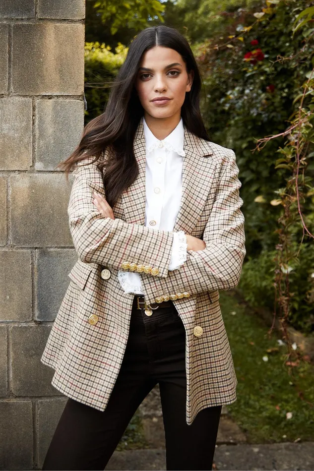 Holland Cooper Double Breasted Blazer Charlton Tweed Women Tailoring
