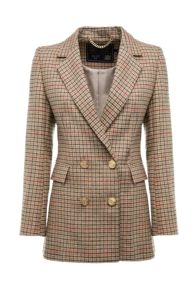 Holland Cooper Double Breasted Blazer Charlton Tweed Women Tailoring