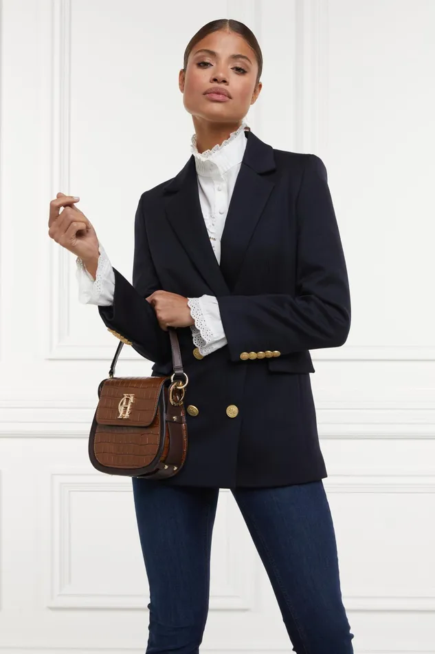 Holland Cooper Double Breasted Blazer Navy Twill Women Tailoring