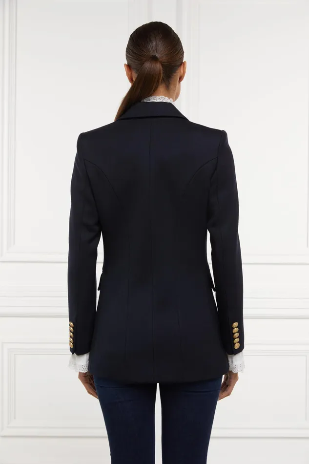 Holland Cooper Double Breasted Blazer Navy Twill Women Tailoring