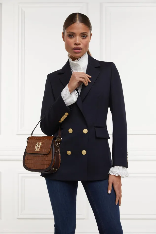Holland Cooper Double Breasted Blazer Navy Twill Women Tailoring