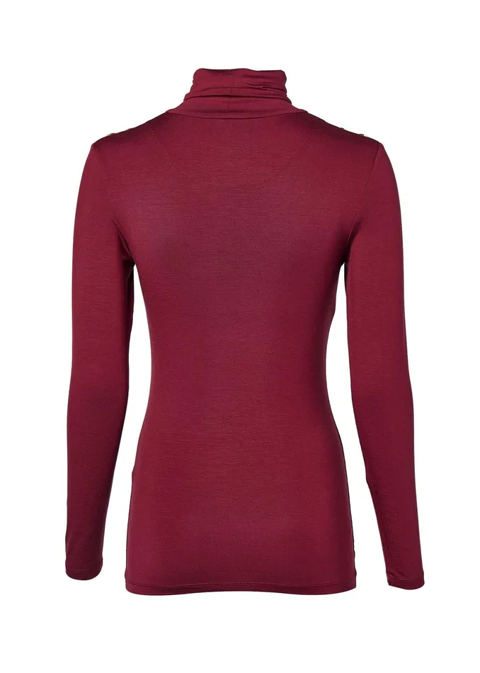 Holland Cooper Essential Roll Neck Wine Women Tops