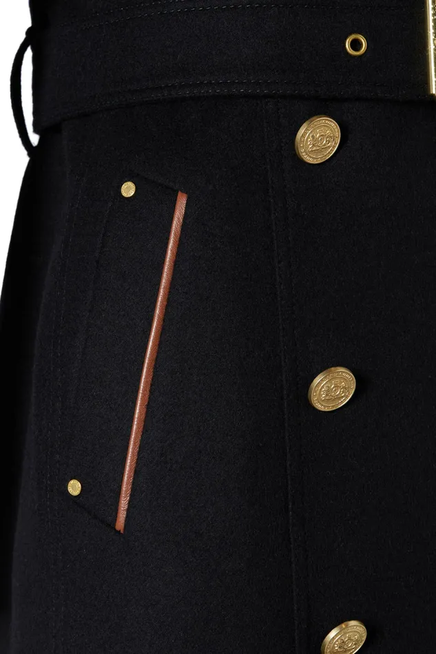 Holland Cooper Full Length Marlborough Trench Coat Soft Black Tan Women Tailoring