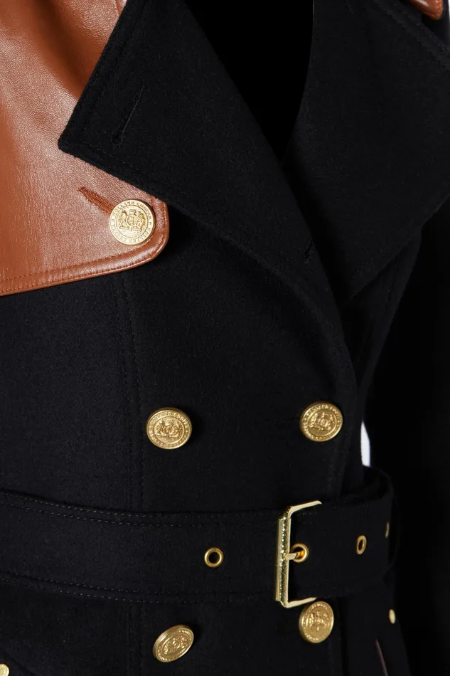 Holland Cooper Full Length Marlborough Trench Coat Soft Black Tan Women Tailoring
